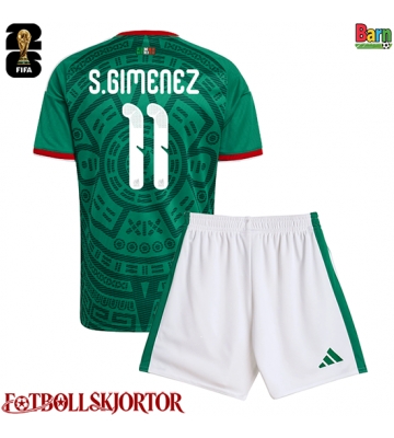 Mexiko Santiago Gimenez #11 Hemmakläder Barn VM 2026 Kortärmad (+ Korta byxor)